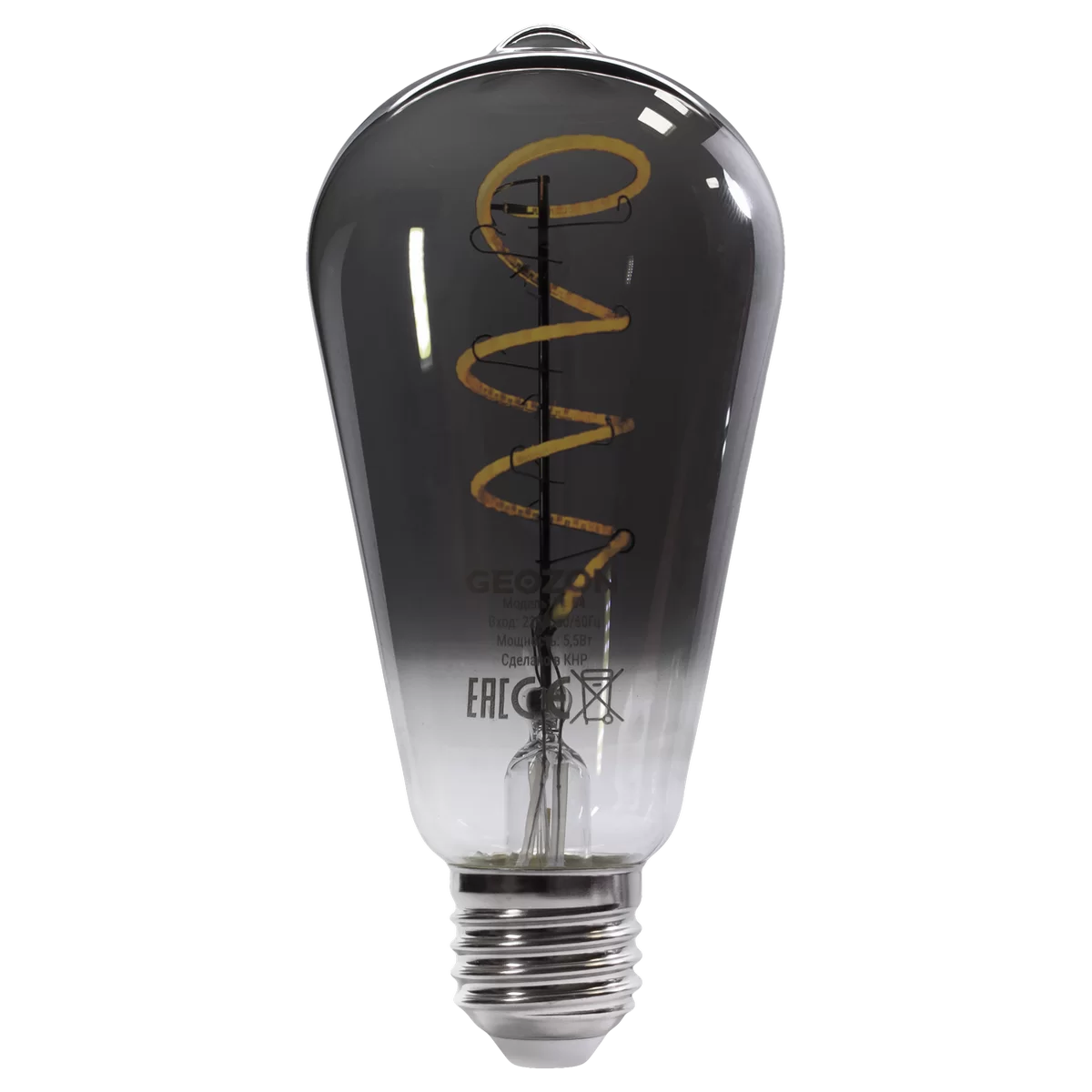 

Умная лампа GEOZON FL-04, 5.5Вт, 450лм, 2200-5500К, E27, WiFi, тонированный (GSH-SLF04), FL-04