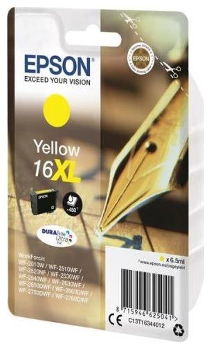 

Картридж струйный Epson T1634 ( C13T16344012), желтый, оригинальный, объем 6.5мл, ресурс 450 страниц для WorkForce WF-2010W WF-2010, WF-2520, WF-2530, WF-2540, T1634