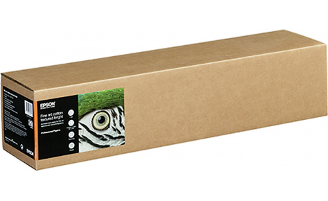 

Бумага рулон 24"(610мм) x 15 м, втулка 3"(76.2мм), 300 г/м², фактурная, Epson Fine Art Cotton Textured Bright (C13S450285)