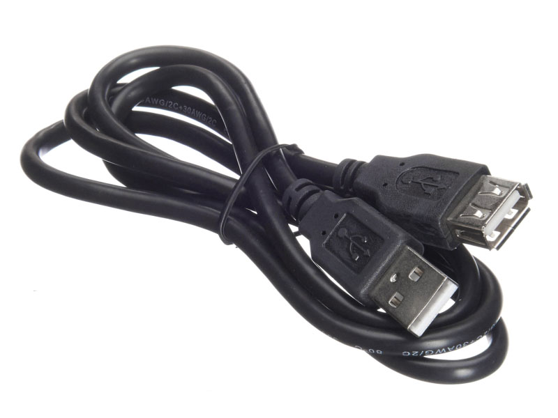 Кабель USB 2.0(Am)-USB 2.0(Af), 1м, черный Netko (NUSB-2.0A-1m-pb/bl)