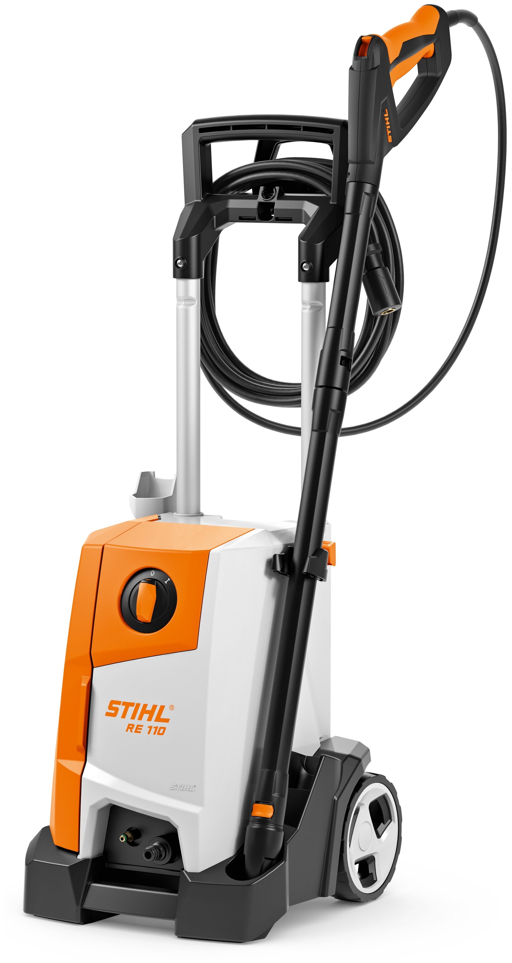 Мойка высокого давления STIHL RE 110, 120 бар, 440 л/ч, шланг 7м, сетевой шнур - 5м, корпус насоса - алюминий, бак для воды, забор воды из емкости, 17.6кг (4950-012-4521)