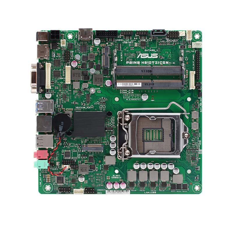 Материнская плата ASUS PRIME H510T2/CSM-SI, Socket1200, Intel H510, 2xDDR4 SODIMM, SATA3, 7.1-ch, GLAN, 4 USB 3.2, VGA, HDMI, thin mini-ITX, Bulk