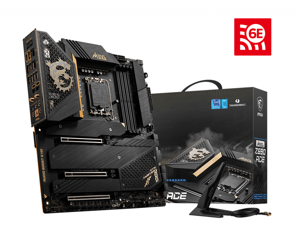 

Материнская плата MSI MEG Z690 ACE, Socket1700, Intel Z690, 4xDDR5 DIMM, 3PCI-Ex16, 6SATA3, 7.1-ch, 2x2.5GLAN, 11 USB 3.2, 3 USB Type-C, DP, EATX, Retail, MEG Z690 ACE