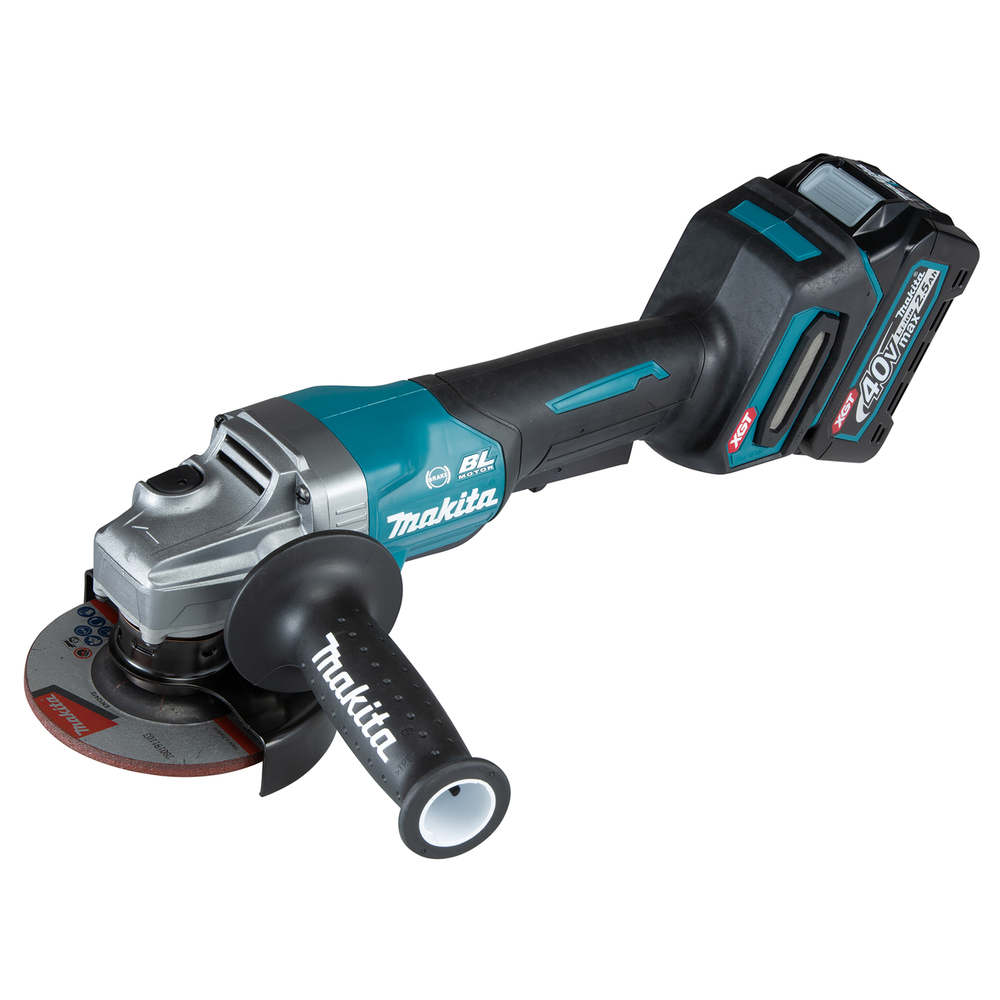 

УШМ (болгарка) Makita GA012GM201, аккумуляторная, 115мм, 8500 об/мин, Li-Ion, 40В, 4 А·ч, 2 Акб, кейс, 3.6кг, GA012GM201