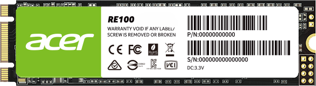 

Твердотельный накопитель (SSD) Acer 128Gb RE100, 2280, M.2 (BL.9BWWA.112)