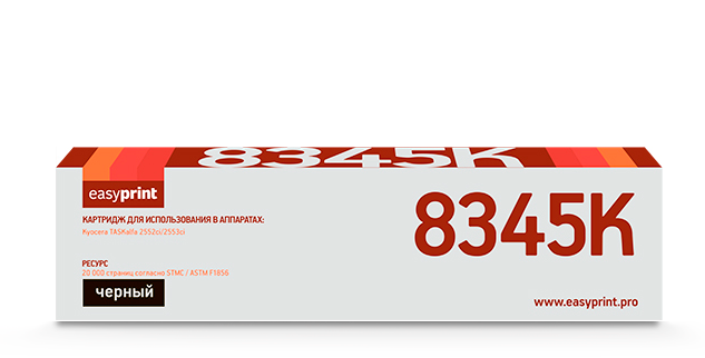 

Картридж лазерный EasyPrint LK-8345K (TK-8345K/1T02L70NL0), черный, 20000 страниц, совместимый для Kyocera TASKalfa 2552ci/2553ci
