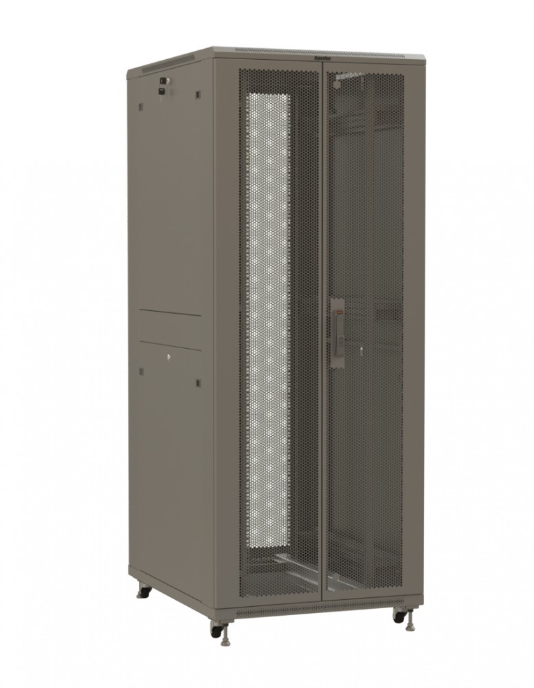 Шкаф телекоммуникационный напольный 42U 800x1000 мм, перфорация/металл, серый, разборный, Hyperline TTR (TTR-4281-DD-RAL7035)
