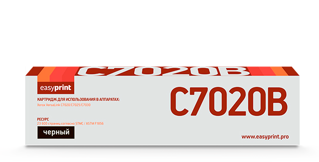

Картридж лазерный EasyPrint LX-C7020B (106R03745), черный, 23600 страниц, совместимый для Xerox VersaLink C7020/C7025/C7030 с чипом