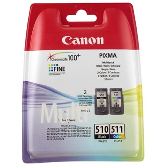 

Картридж струйный Canon PG510/CL511 (2970B010), голубой/пурпурный/желтый/черный, оригинальный, ресурс 264 страниц, 2 шт. для Canon Canon PIXMA-iP2700 / iP2702 / MP230 / MP240 / MP250 / MP252 / MP260 / MP270 / MP272 / MP280 / MP282 / MP480 / MP490 / MP492 