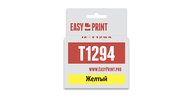 

Картридж струйный EasyPrint IE-T1294 (T1294 /C13T1294), желтый, совместимый, для Epson Stylus SX230/SX425W/Office B42WD