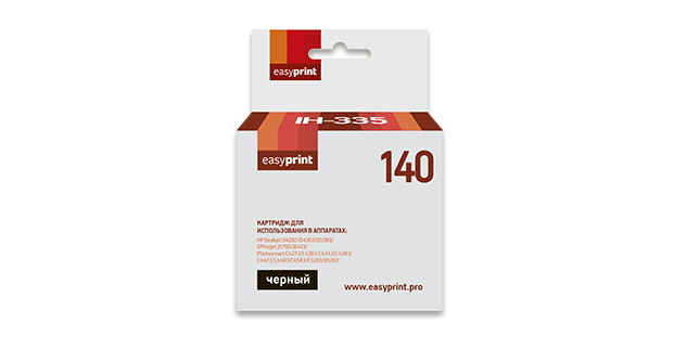 

Картридж струйный EasyPrint IH-335 (№140/CB335HE), черный, совместимый, для Deskjet D4263/D5360/Officejet J5783/J6413