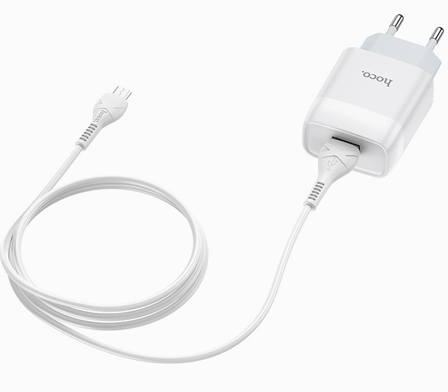 

Сетевое зарядное устройство Hoco C72A Glorious 10W, USB, 2.1A, белый, кабель microUSB, C72A Glorious