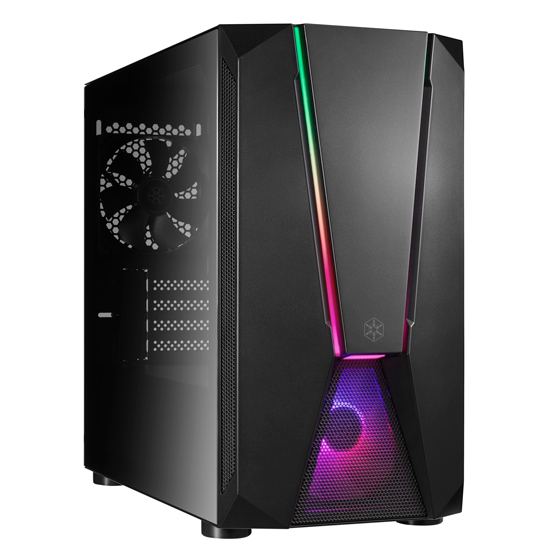 Корпус SilverStone FARA V1M PRO, mATX, Mini-Tower, 2xUSB 3.0, RGB подсветка, черный, без БП (SST-FAV1MB-PRO)