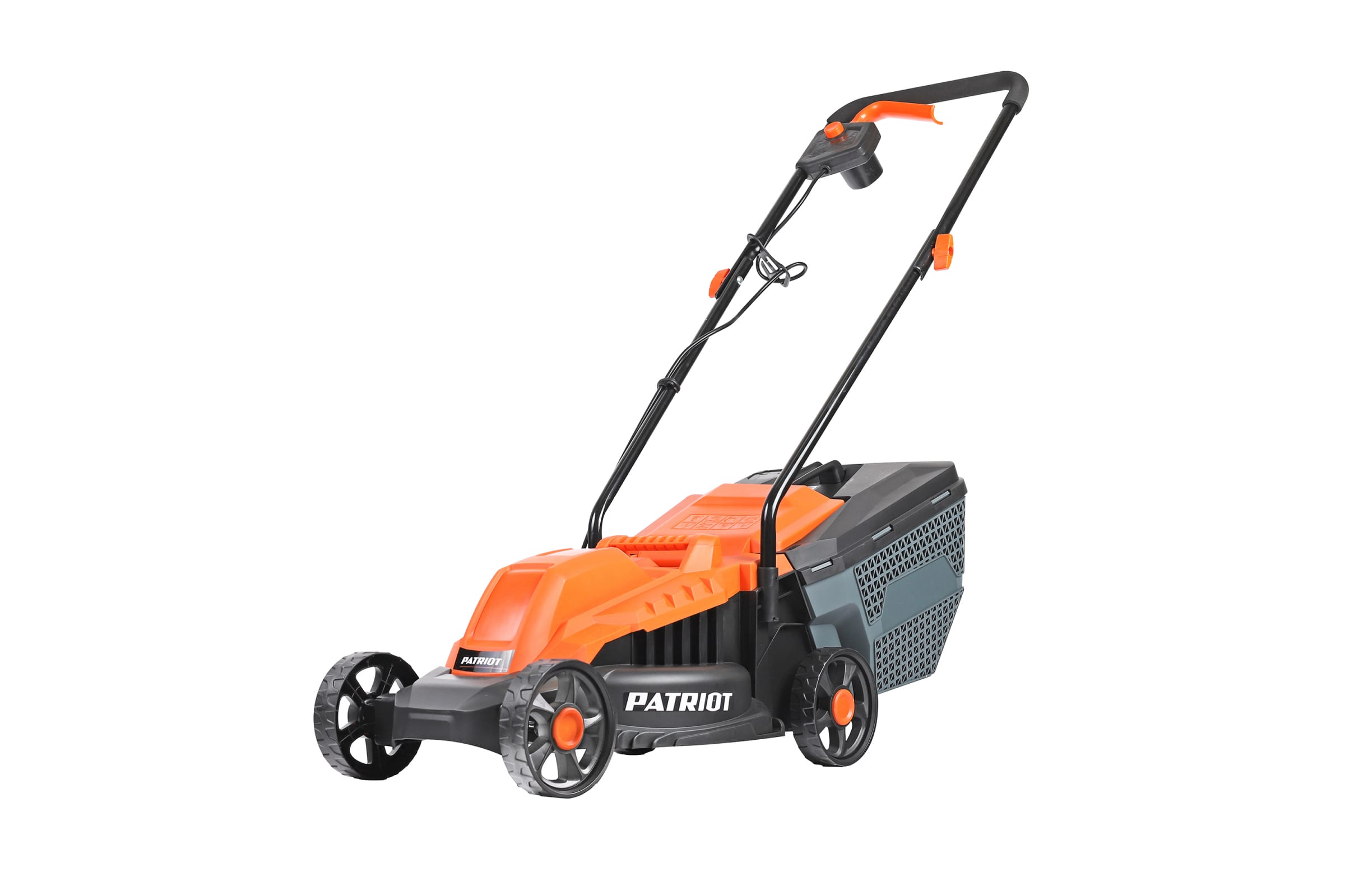 

Колесная газонокосилка PATRIOT PT 1130E, электрическая, 1200Вт, ширина скашивания 32см, высота скашивания 25мм-65мм, объем травосборника 30л., 6.85кг (512309231), PT 1130E