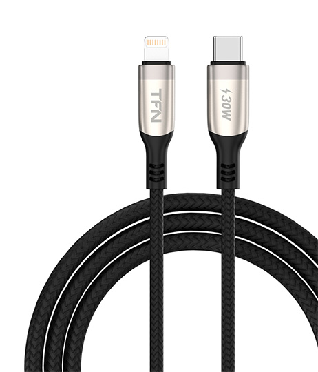 

Кабель Lightning 8-pin-USB Type-C, 3A быстрая зарядка, 1.2м, черный/серебристый TFN (TFN-C-BLZ-CL1M-NI)