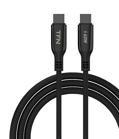 

Кабель USB Type-C-USB Type-C, 3A, 1.2м, черный TFN (TFN-C-BLZ-CC1M-BK)