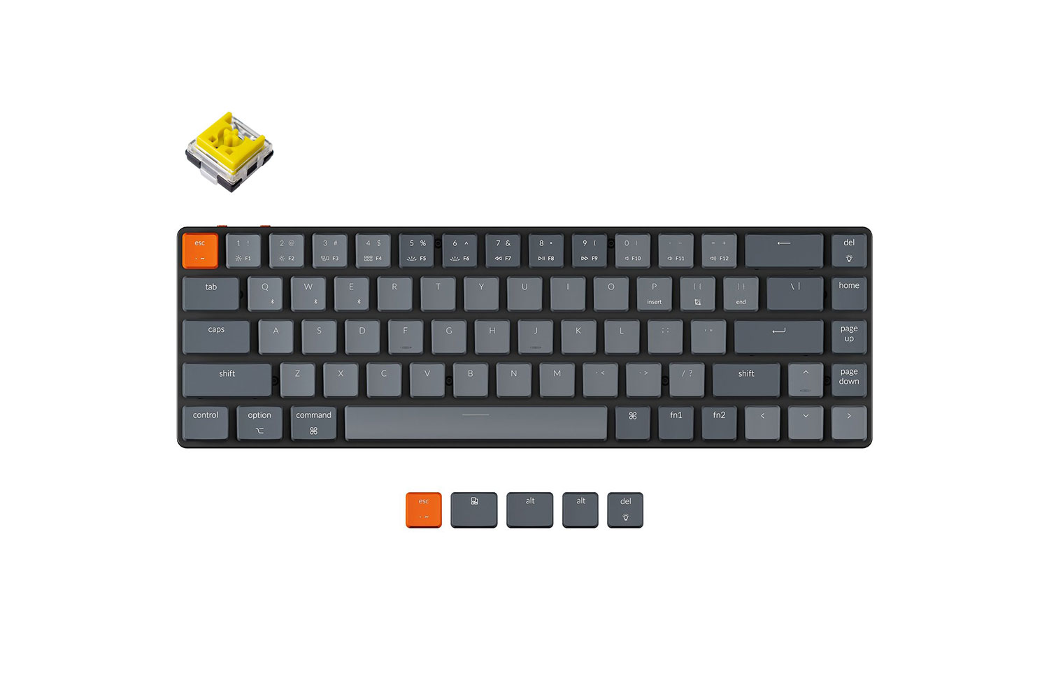 

Клавиатура проводное/беспроводное Keychron K7, механическая, Banana Switch, подсветка, Bluetooth / USB, черный (K7E4), K7