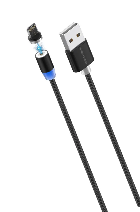 

Кабель Lightning 8-pin-USB, 2.4A, 1м, черный MORE CHOICE K61Si, K61Si
