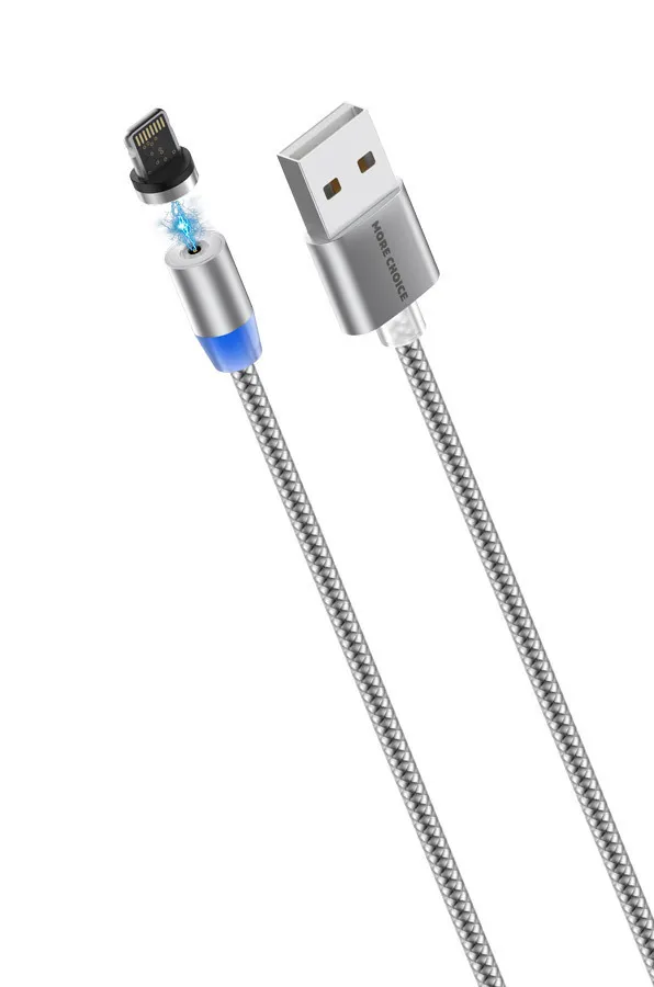 

Кабель Lightning 8-pin-USB, 2.4A, 1м, темно-серый MORE CHOICE K61Si, K61Si