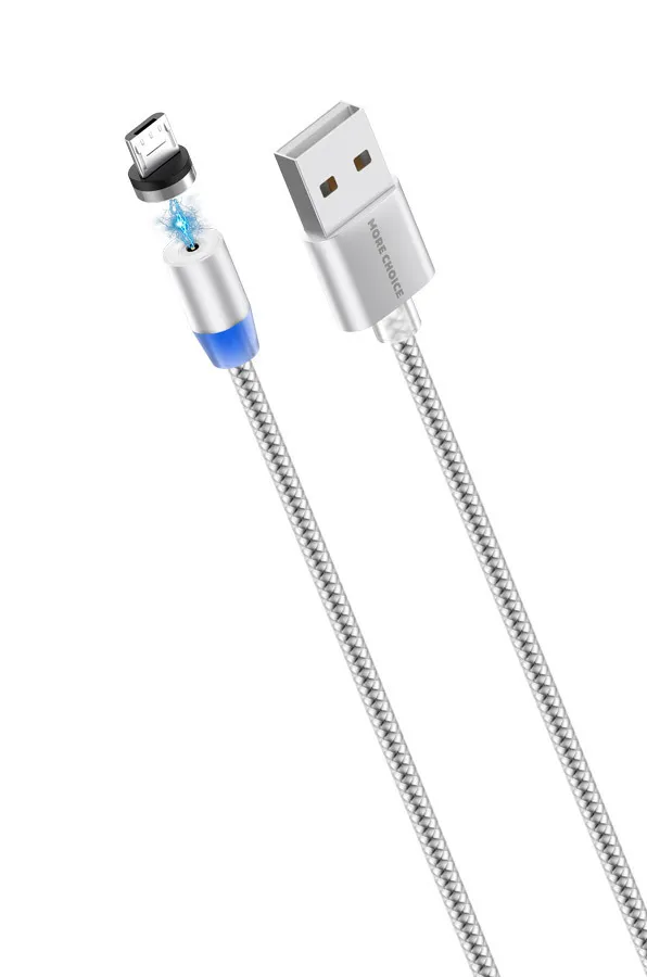 

Кабель Micro USB-USB, 3A быстрая зарядка, 1м, серебристый MORE CHOICE K61Sm, K61Sm