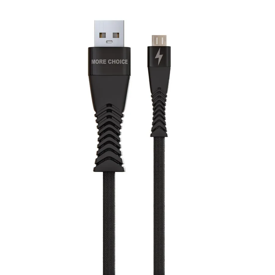 

Кабель Micro USB-USB, 3A быстрая зарядка, 1м, черный MORE CHOICE K41Sm, K41Sm
