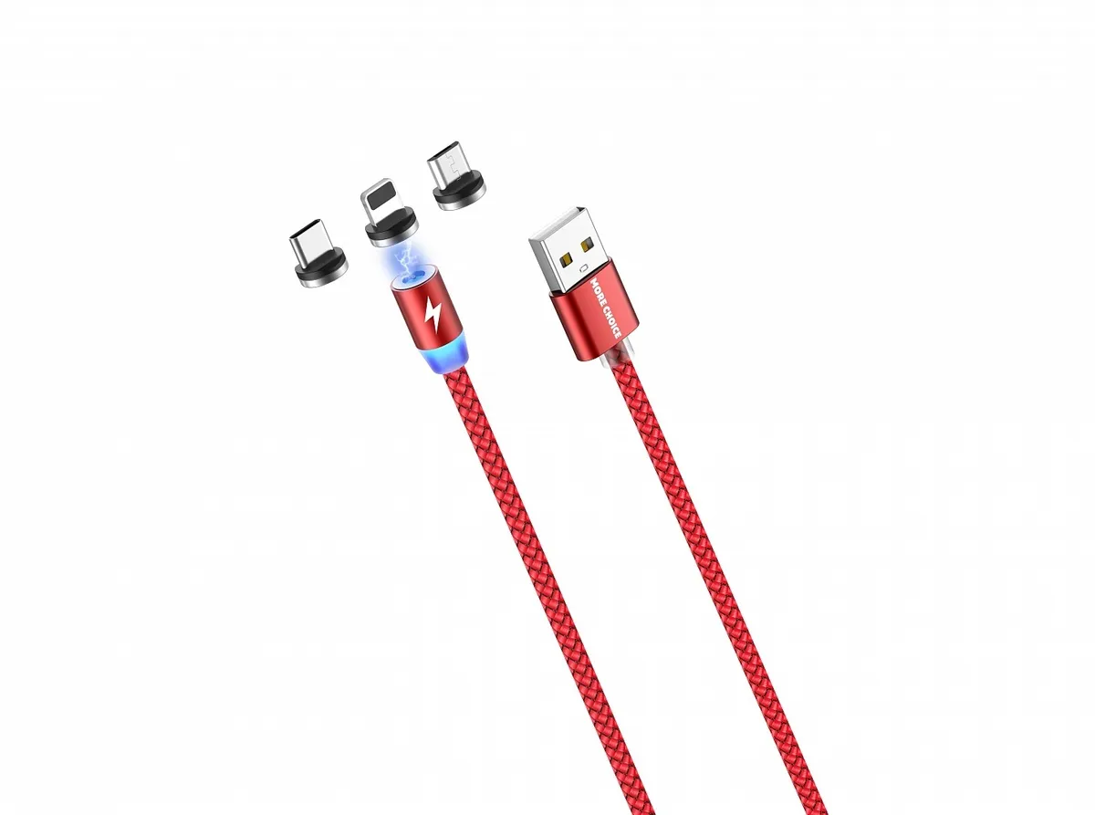 

Кабель USB 2.0 Type-C(m)-USB 2.0(Am), 3A, 1м, красный MORE CHOICE K61Sa, K61Sa