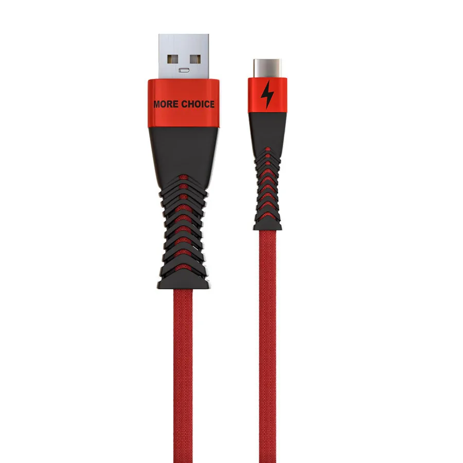

Кабель USB-USB Type-C, 3A, 1м, красный/черный MORE CHOICE K41Sa, Черный/красный, K41Sa