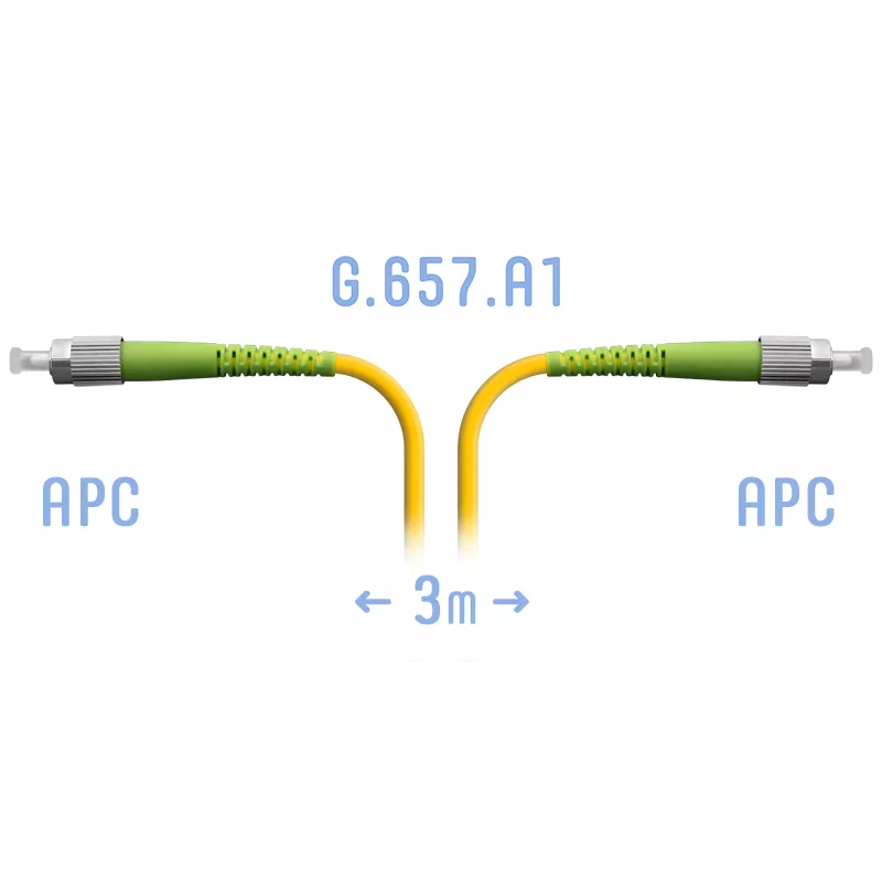 Патч-корд оптический SNR, FC/APC-FC/APC, одномодовый, G.657.A1, одинарный, 3м, желтый (SNR-PC-FC/APC-A-3m)
