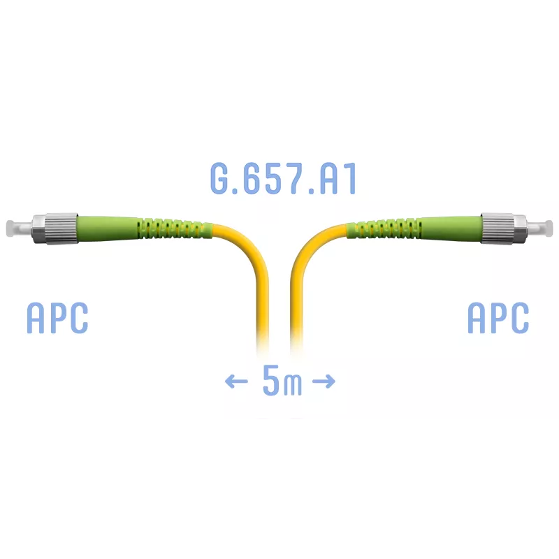 Патч-корд оптический SNR, FC/APC-FC/APC, одномодовый, G.657.A1, одинарный, 5м, желтый (SNR-PC-FC/APC-A-5m)