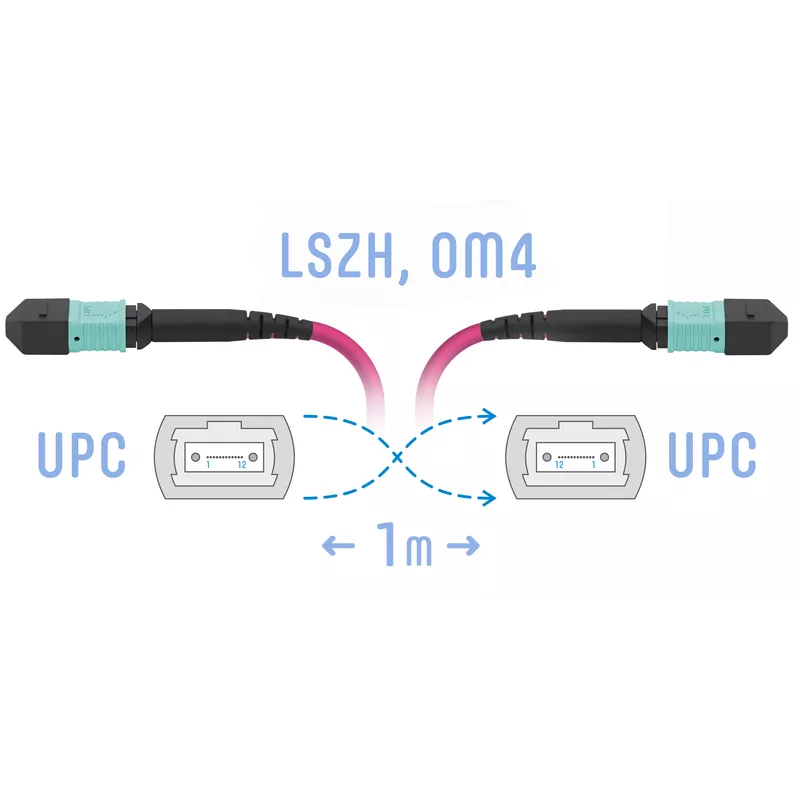 

Патч-корд оптический SNR, MPO/UPC-MPO/UPC, многомодовый, 50/125, OM4, одинарный, 1м, пурпурный (SNR-PC-MPO/UPC-MPO/UPC-FF-MM4-8F-1m), Розовый