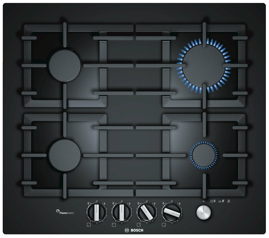 

Газовая варочная панель Bosch Serie 6 PPP6A6M90R, 4 конфорки, черный (PPP6A6M90R), Черная, PPP6A6M90R