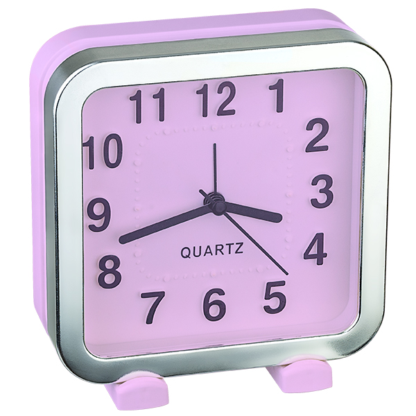 Часы Perfeo PF-TC-018, от батарейки, будильник, розовый (PF_C3163)