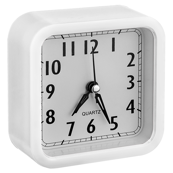 Часы Perfeo PF-TC-019, от батарейки, будильник, белый (PF_C3164)