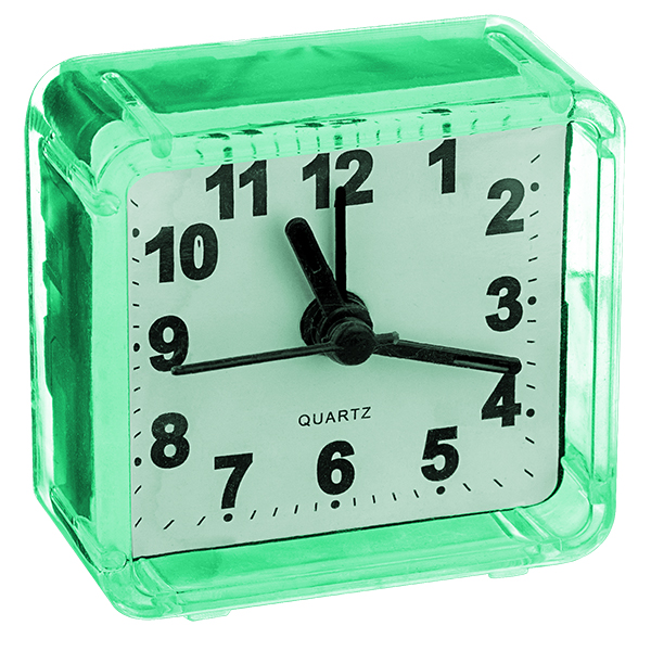 Часы Perfeo PF-TC-001, от батарейки, будильник, зеленый (PF_C3089)