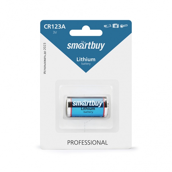 

Батарея Smartbuy LITHIUM BATTERIES, 123 (CR123/CR123A/CR17345), 3V, 1шт. (SBBL-123A-1B)