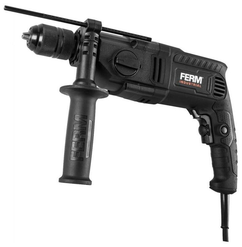 

Дрель Ferm PDM1061P_K, сетевая, 1.1 кВт, 3100 об/мин, ударная, быстрозажимной патрон, кейс, 3.28 кг, PDM1061P_K