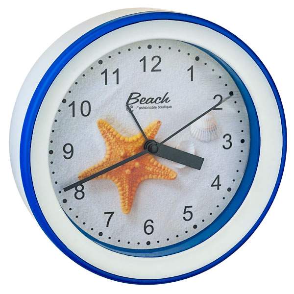 Часы Perfeo PF-TC-009, от батарейки, будильник, крепление на стену, белый/звезда (PF_C3133)