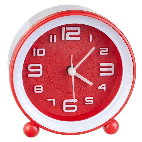 Часы Perfeo PF-TC-007, от батарейки, будильник, красный (PF_C3110)