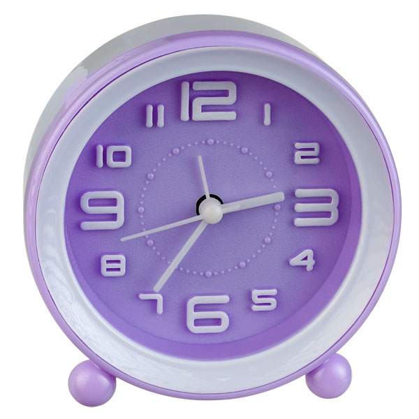 Часы Perfeo PF-TC-007, от батарейки, будильник, фиолетовый (PF_C3108)