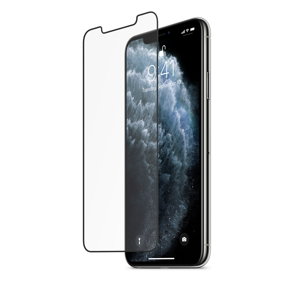 Защитное стекло Belkin для экрана смартфона Apple iPhone 11 Pro Max, Full screen, ударопрочное, поверхность глянцевая, черная рамка (F8W944DSBLK-APL)