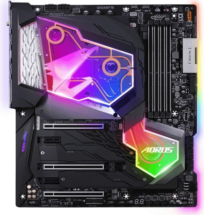 

Материнская плата GIGABYTE Z390 AORUS XTREME WATERFORCE , Socket1151v2, Intel Z390, 4xDDR4, 3PCI-Ex16, 6SATA3, 7.1-ch, 10 Гбит/с, 1000 Мбит/c, 8USB 3.1, 2USB Type-C, HDMI, EATX, Retail (плохая упаковка), Z390 AORUS XTREME WATERFORCE