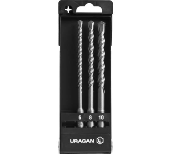

Набор буров SDS+, 6x160, 8x160, 10x160 , 3шт. URAGAN (29311-H3)