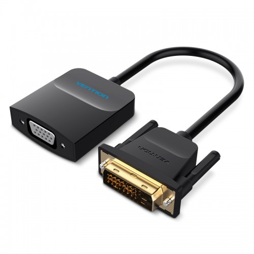 Конвертер Vention, DVI-D(25M)-VGA(15F)/microUSB(F), черный
