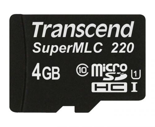 Карта памяти промышленная 4Gb microSDHC Transcend SuperMLC Class 10 UHS-I U1 (TS4GUSD220I)