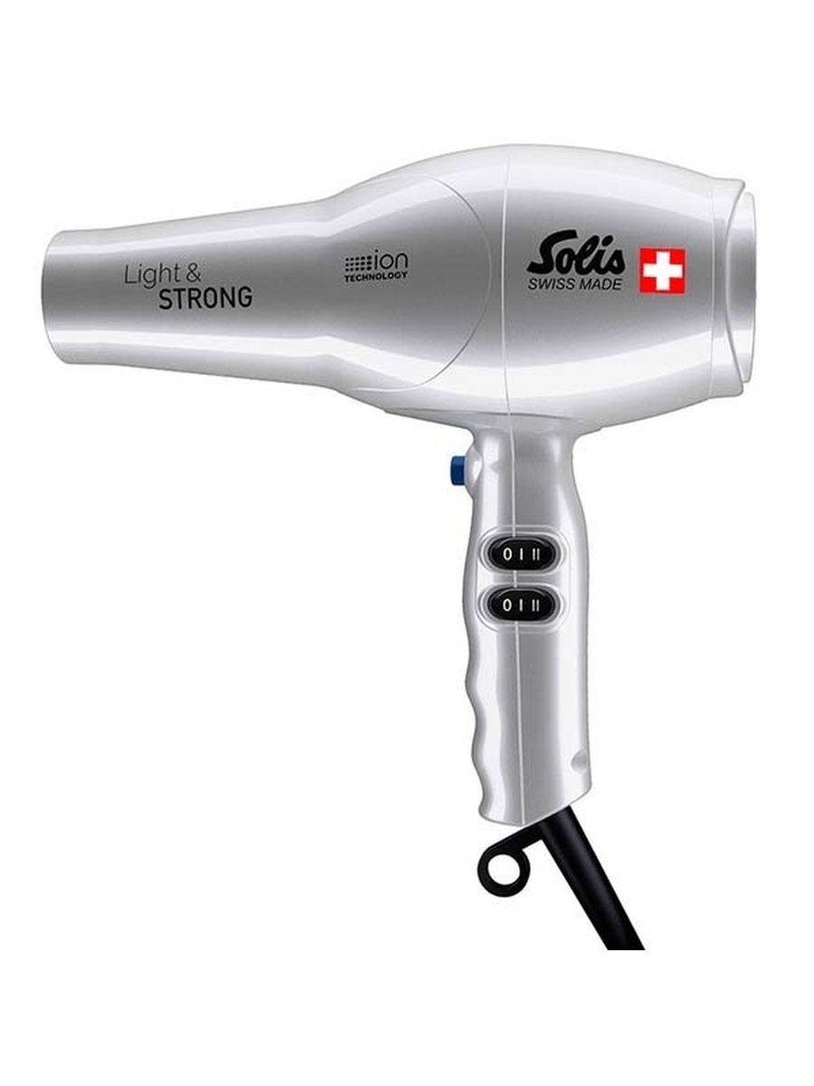 

Фен SOLIS Light & Strong 442 1800Вт, режимов: 6, насадок: 1, ионизация, концентратор, серебристый (442 SILVER), 442