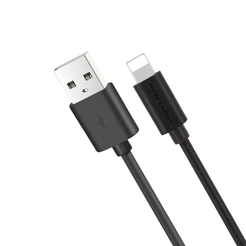 

Кабель Lightning 8-pin-USB, 2.1A быстрая зарядка, 1м, черный MORE CHOICE (K13i)