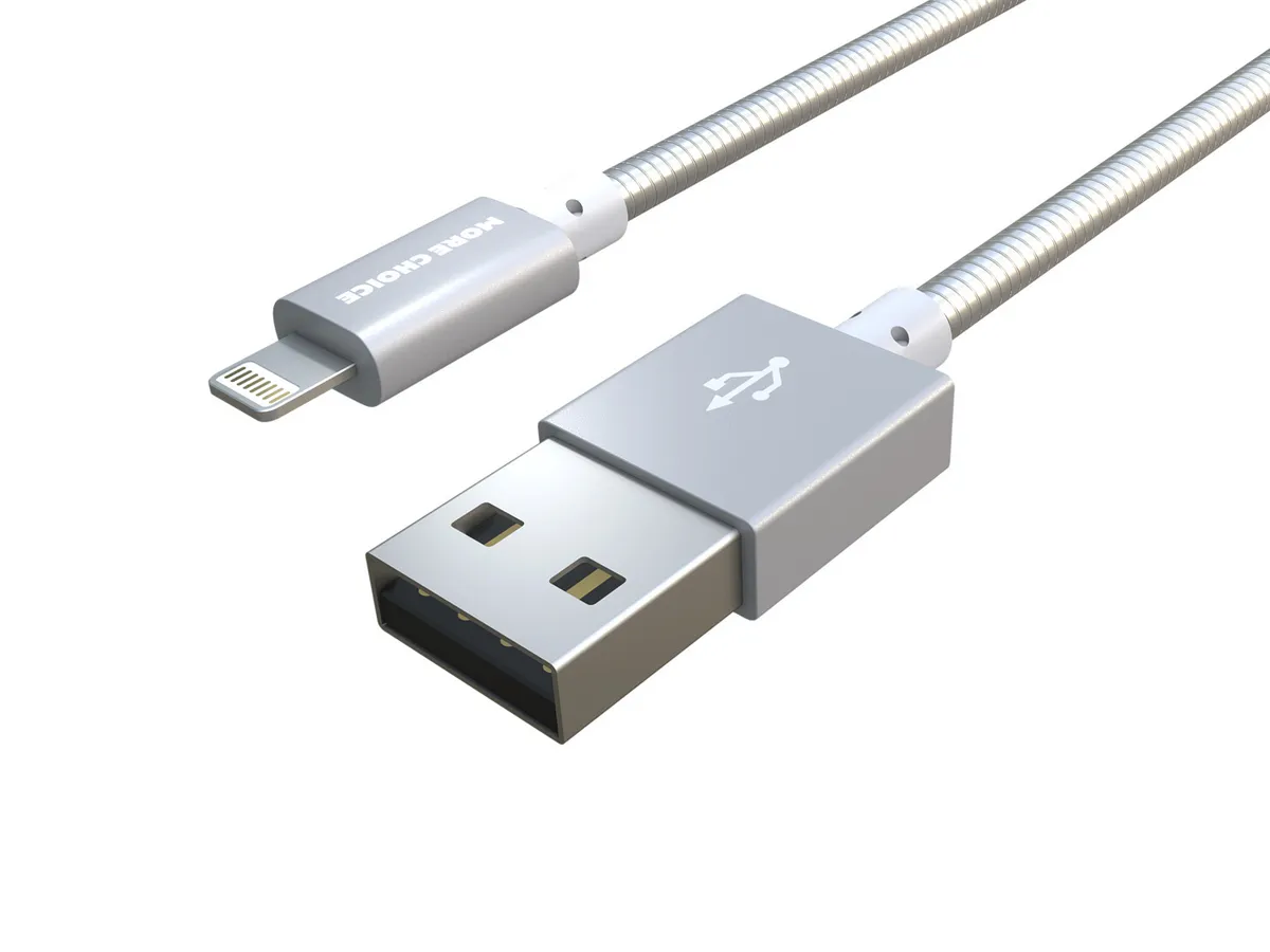 

Кабель Lightning 8-pin(m)-USB 2.0(Am), 1м, белый MORE CHOICE (K13i), 0