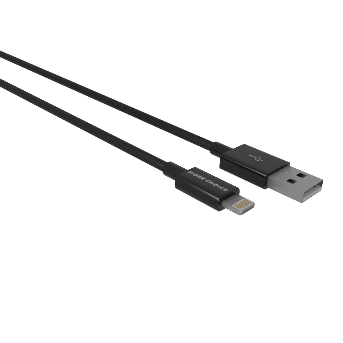 

Кабель Lightning 8-pin-USB, 2.1A, 1м, черный MORE CHOICE (K24i)
