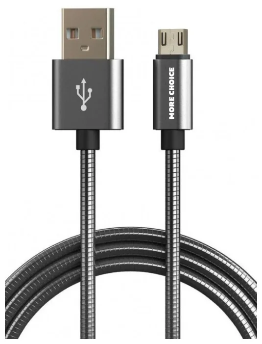

Кабель Micro USB-USB, 2.1A быстрая зарядка, 1м, черный MORE CHOICE (K31m)