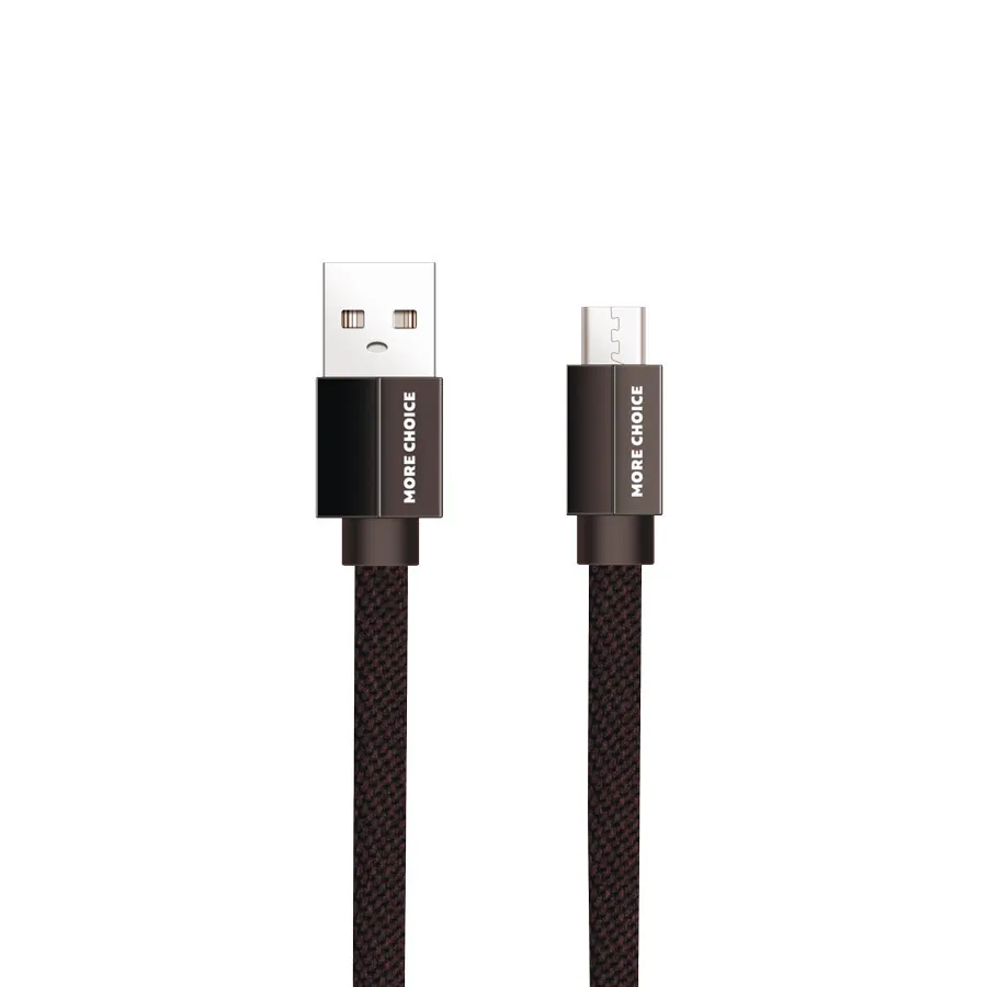 

Кабель Micro USB-USB, плоский, 2.1A, 1м, черный MORE CHOICE (K20m)